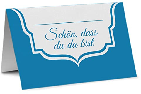 Partycards 50 Stück Tischkarten Hochzeit, Platzkarten für Kommunion Konfirmation, Namensschilder Geburtstag, Tischdeko Namenskarten Taufe, Tischdekoration, Namensschild, Tischkarten Geburtstag