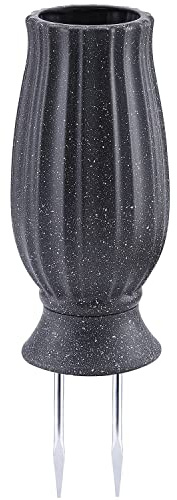 bocola Cemetery Vase with Metal Spike -Headstones Flower Holder with Drainage Hole for Artificial Flowers- Grave Decorations Memorials Sympathy for Loss of Loved Ones