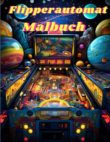 Flipperautomat Malbuch: Tauche ein in die aufregende Welt der Flipperkästen - Bunt, retro und spaßig für Erwachsene und Kinder!