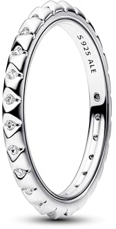 PANDORA ME Pyramiden Ring aus Sterling Silber mit Cubic Zirkoniastein verziert, Größe: 56, 192800C01-56
