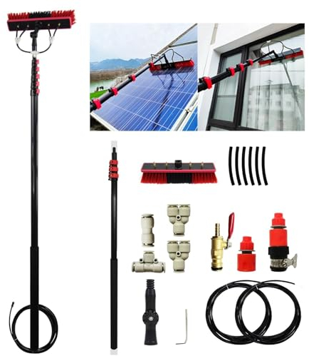 Water Fed Telescopic Brush 36FT Window Cleaning Equipment Professional Window Cleaning Kit Extendable Window Cleaning Roof High Windows Cleaner (Color : 55cm Brush Head, Size : 30FT/9m)