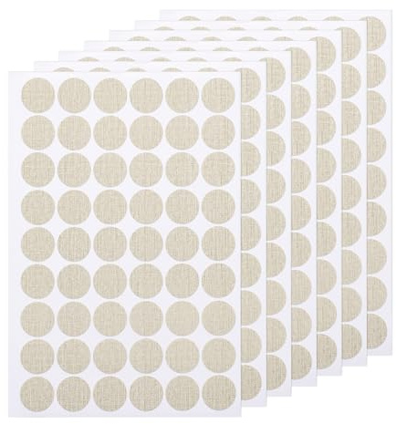 Sourcing Map 7 Sheets/378PCS Self Adhesive Screw Hole Stickers, 2.1cm/0.83 PVC Screw Hole Covers for Furniture, Wood Cabinet, Wall, Desk, Table, Bookcase, Light Grey