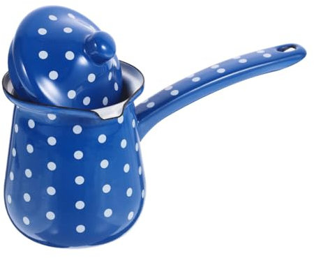 Cabilock 1pezzi Caffettiera Smaltata Retro Per Resistente Per Bevande e Fredde Blu Punteggiatura