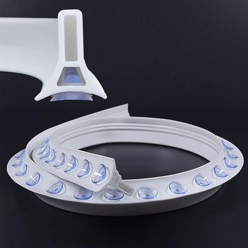 Striscia Di Tenuta Per Soglia Di Protezione Dell'acqua Per Doccia, Barriera Pieghevole Per Diga D'acqua Per Doccia Con Ventosa, Paraspruzzi Per Doccia Rimovibile Per Piano Di Lavoro(Size:260cm(102in))
