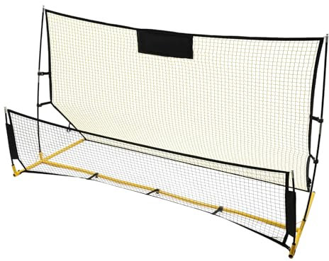 Faltbar Fußball Rebounder Net, 2-in-1 Rebounder Fußball Trainingshilfe Torprallwand Rückprallwand Zielschießen, für Übungen Ballsportart