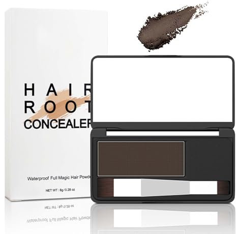 Ansatzpuder Mittelbraun, Langanhaltend Haaransatz Puder für Frauen & Männer, Wasserfest Haarpuder Ansatz Kaschieren für Dünne Stellen & Kahle Stellen, Hairline Powder als perfekten Haar Concealer, 8g