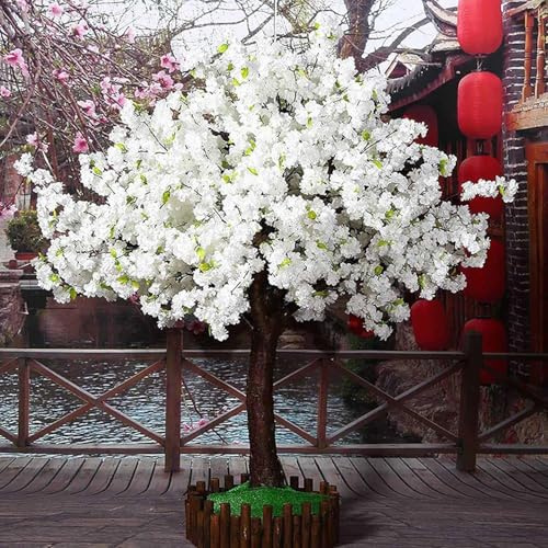LQQYJSM Árbol De Cerezo Japonés Artificial, Árbol Sakura Artificial Flores De Seda Falsas, Hecho A Mano Decoración Flor Cerezo para Bodas Eventos Fiestas,Round-1.8x1m/5.9x3.2ft