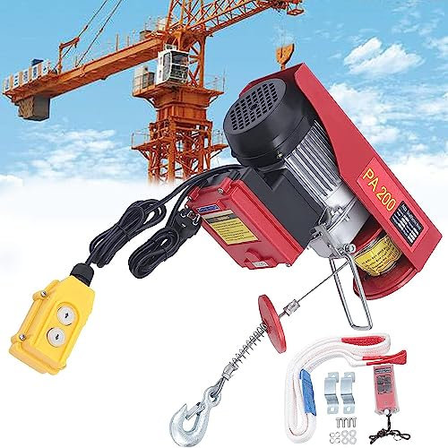 Gru elettrica industriale 150 kg Verricello elettrico portatile - 510 W in acciaio ascensore elettrico con telecomando wireless e protezione da sovraccarico