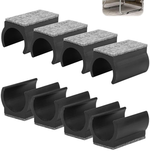 HSUYUN 8 Stück Filzgleiter für Schwingstühle, 25 mm U-Förmig Filzgleiter für Freischwinger, Stuhlgleiter Freischwinger mit Filz, rutschfest und Geräuschreduzierend, für Freischwingerstuhlbeine