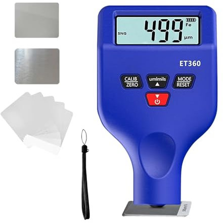 Medidor de Espesor de Pintura, Probador de pintura automotriz de 1500 Μm, medidor de capas de pintura, medidor de espesor de capa Para fabricación, talleres y talleres de pintura