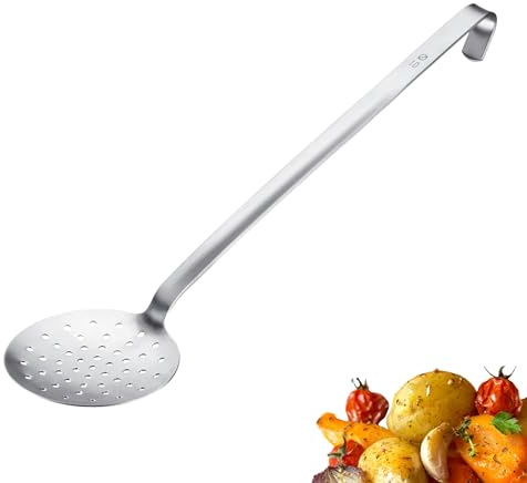 Westmark Skimmer Pro – Mestolo in acciaio inossidabile con gancio per appendere – Mestolo perfetto per schiumare, friggere e cucina professionale – Argento, Ø 10 cm