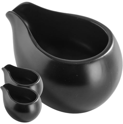 VERDANVERSE 3 Piezas Jarra de Leche de Cerámica Boquilla Única, Dispensador para Salsa y Condimentos, Diseño Resistente y Multiusos, Adecuado para Hogar y Restaurantes
