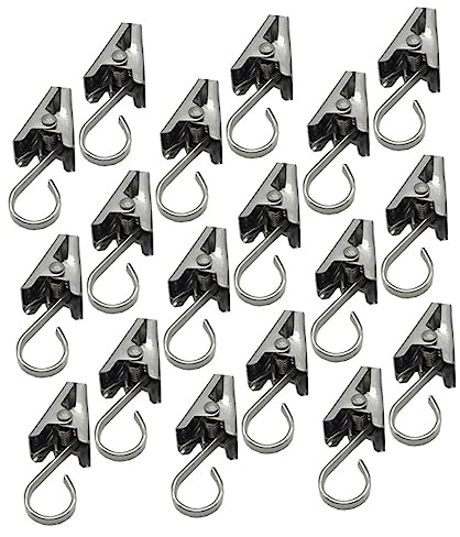 DIKACA 100 pezzi Clip Tende con Gancio in Acciaio Inossidabile Pinze Tende Resistenti e Finestre Facili da Installare e Versatili per Bastoni Singoli o Doppi