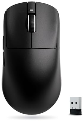 ATK VXE Dragonfly R1 Pro Mouse da gioco wireless, sensore PAW3395, DPI fino a 26.000, peso leggero 48 g, durata della batteria 75 ore, rivestimento liscio al tatto, doppia modalità 2,4 G/cablato, nero