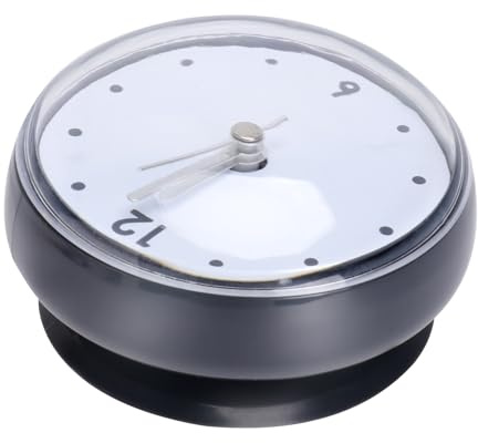 DOITOOL Hängende Wanduhr mit Saugnapf aus Abs Sauguhr für Badezimmer und Küche Einfache Befestigung Glatten Oberflächen