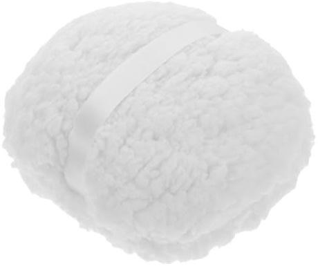 VICASKY Houppette Duveteuse Surdimensionnée en Peluche Blanche 6 Pouces pour Poudre Corps, Applicateur Lavable Rapide, pour Femmes et Hommes