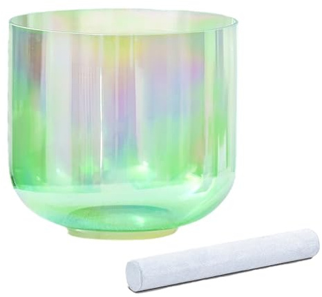 Kristallklangskål, 432Hz Grön Kristall Sångskål Ljudbadkar Mocka Mallet O-ring 6-7 tum(B note,6)