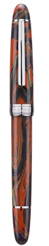 Asvine Jowo - Penna stilografica J16 in ebanite rossa, pennino extra fine, riempimento a stantuffo, design con finestra di inchiostro, chiave inglese e scatola per penne