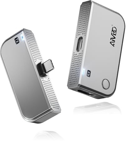 2026 Upgraded USB-C Wireless HDMI Transmitter and Receiver, Plug&Play, 4K Input to 1080P@60Hz Output, 5.8G+2.4G Video Audio from Phone/Tablet/Laptop/PC to Monitor/Projector/TV Box-165FT/50M (Gray)