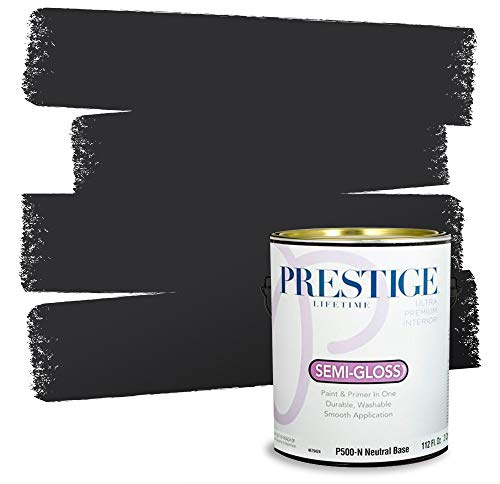 PRESTIGE Paints Interior Paint and Primer In One, 1-Gallon, Semi-Gloss, Comparable Match of Sherwin Williams* Tricorn Black*