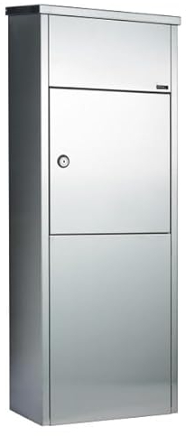 Allux 600 Buzón F54618 - Buzón de paquetería XXL de Acero galvanizado + cerradura Ruko, acero inoxidable