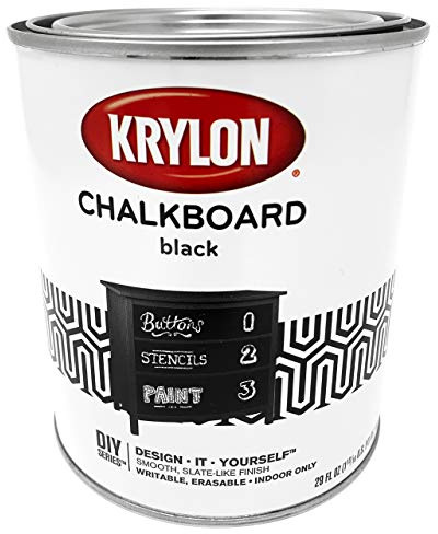 Krylon K05223000 Chalkboard Brush-on Paint Black, 1 Quart, (Pack of 2)