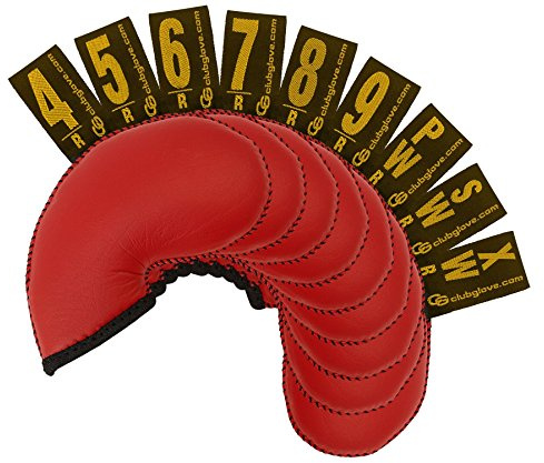 Club Glove Lot de 9 Gants de Golf en Fer REG Gloveskin Iron Cover Red, Rouge, Taille Unique