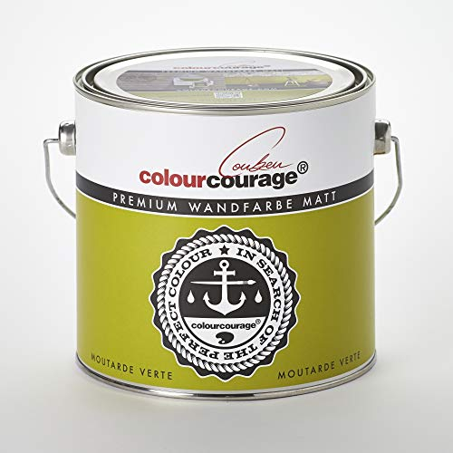 Premium Wandfarbe colourcourage matt Moutarde Verte 2,5L - weitere einzigartige Farbtöne erhältlich