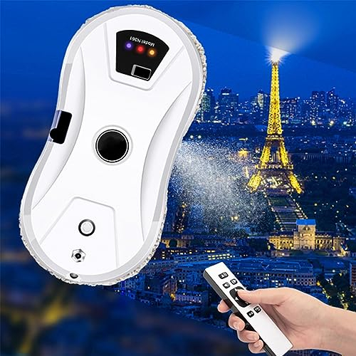QJJML Robot Nettoyeur De Vitres, Robot Nettoyeur De Vitres Électrique, 5600pa Aspiration Et Garantie De Sécurité Multiple, pour Les Fenêtres Hautes Intérieures Et Extérieures