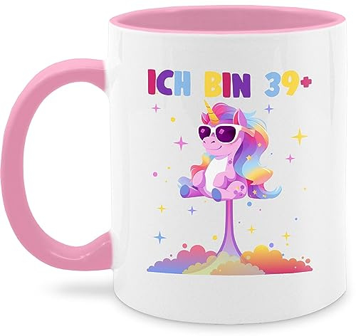 Tasse Tassen 325ml - 40. Geburtstag - Ich bin 39+ - 39 plus - 325 ml - Rosa - quatsch geschenk 40 zum firrzich kaffeetasse mann geburtstagstasse 40igster kaffeebecher frau mit made in 1983 häferl