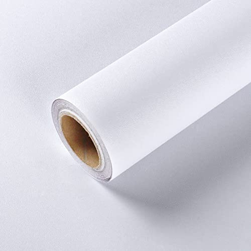 HotDecor Vit tapet för sovrum och vardagsrum - matt självhäftande vinyl för möbler och skåp - 60 cm x 300 cm