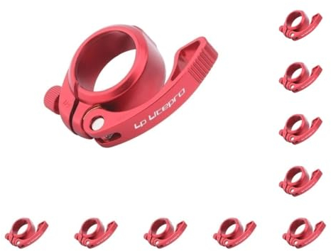 Fahrrad-Sattelstützenklemme, Sattelklemme für Radfahren, Faltrad, Fahrrad, Rot, 41 mm, 10 Stück