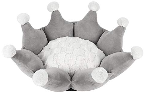 CHNNO1 Haustier-Hundebett, modisch, Krone, super weich, universal, Katzenbett, Katzen- und Hundesofa, kleines Hundezubehör, Zubehör, Bett, Hund, Grau