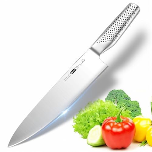 Coltello da chef in acciaio inossidabile da 19 cm con lama affilata coltello da cucina antiscivolo, taglio di verdure professionale