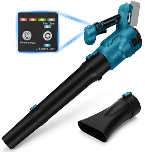 Batteridriven lövblåsare för Makita 18 V, 100 m/s elektrisk lövblåsare, borstlös motor, 3 hastigheter, handstyrd lövblåsare för trädgård, bladverk, snö (utan batteri)