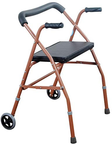 CAFIEDR Gehhilfe für Senioren, Rehabilitationstrainer mit Rädern, Leichter Rollator mit Zwei Rädern und Sitz - Zusammenklappbar und verstellbar