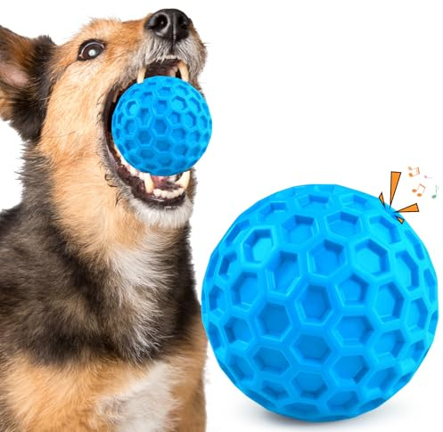 ZRIFAQESW Squeaky Dog Toys for Aggressive Chewers, Indestructible Dog Balls for Aggressive Chewers, Squeaky Balls for Dogs, Interactive Toys for Large Dogs, Funny Heavy Duty Ball