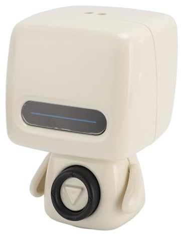 XUMIUZIY Roboter-Bluetooth-Lautsprecher, Niedlicher -Bluetooth-Lautsprecher, Unterstützt Kabelloses Foto- und Anrufen, Kleiner Subwoofer-Lautsprecher für Kinder und Erwachsene (Weiß grau)