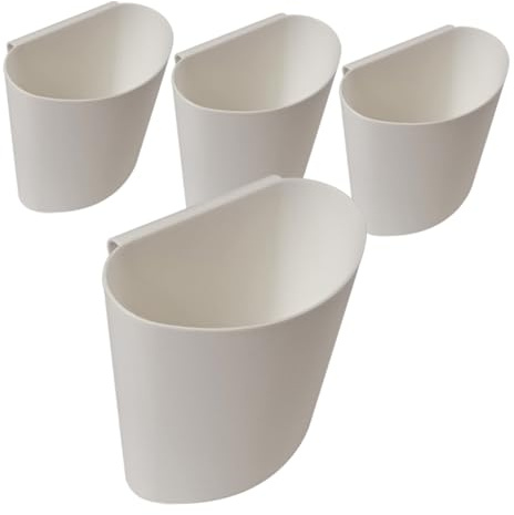 POPETPOP 4pezzi Cestini Portaoggetti in Plastica Per Carrello Secchi Sospesi Multiuso Per Salone e Cucina Organizer Appesi Versatili Per Piccoli Oggetti e Articoli Da Tavolo