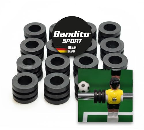Kickerbord, gummibuffert för 16 mm Ø kickstänger, räfflad mjuk dämpare, 20 mm stångbuffert för yttre kickerfigurer kpl.- Set med 16 st.