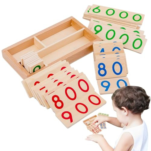 Buntes Zählbrett – Zahlenpuzzle aus Holz, lustiges Lernspielzeug, langlebige Konstruktion, leicht zu greifende Teile | Lernaktivitätsspiel für Kleinkinder, Vorschulkinder, frühe Gehirnentwicklung