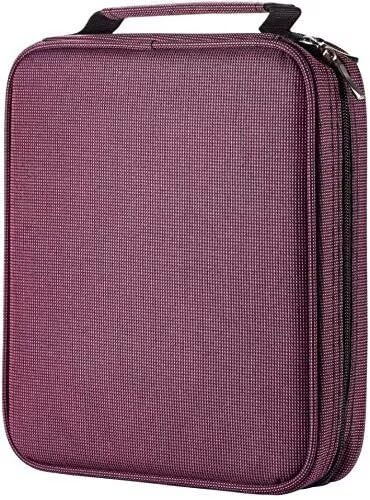 WINSHEA Trousse 120 Fentes Oxford Grande Capacité Porte-Crayon Portable Sac de Rangement Crayons de Couleur Organisés Une Boîte Stationnaire avec Un Poignée pour Le Bureau et Les Voyages (Rouge)