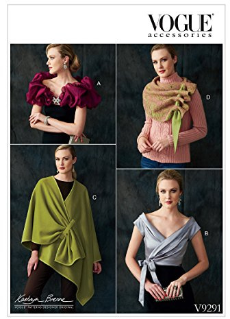 Vogue Mustern Schnittmuster Packungen/mit und Schal, Tissue, mehrfarbig, 15 x 0,5 x 22 cm