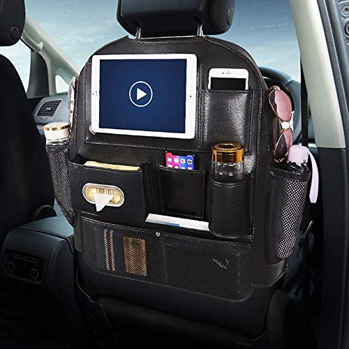 HONCENMAX Auto Rücksitz Organizer - Auto Esstisch Rückenlehnenschutz - mit Touch Screen Tablet Halterung Auto - für Kinder Reise Tägliche Gebrauch