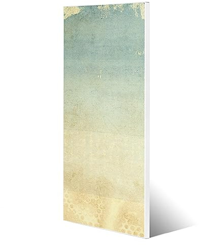 banjado® Magnettafel 30 x 75cm / Magnetwand aus Metall/Magnetpinnwand als Memoboard/Pinnwand Magnettafel Küche, Büro, Kinderzimmer inkl. 4 Magnete & Montageset - Motiv Patina Papier
