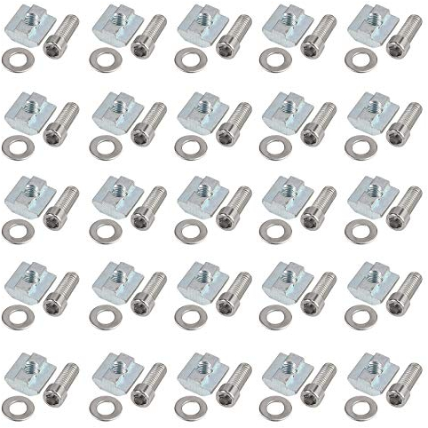50X EYPINS Nutensteine M8, Nutsteine T-Schiene Gleitmuttern T-Nutmuttern Kohlenstoffstahl Aluprofil Steckverbindersatz der Serie 4040 M8 Für Aluminiumprofile Systemprofil Profil, Europäischer Standard