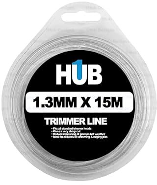 Strimmer line 1.3mm x 15m Universal Fit Nylon trimmer Wire Heavy Duty for Grass Strimmers Brushcutters DIY and Gardening Round Cord