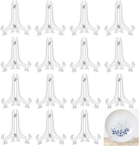 Loopunk Transparenter Kunststoffständer, Münzständer, Haus, Hochzeit, Dekoration, Teller für Bilder und Zuhause, transparent (3 Zoll)