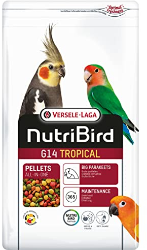 VERSELE-LAGA - NutriBird G14 Tropical - Granulado extrusionado - Alimento de Mantenimiento para periquitos Grandes - Multicolor - 3kg