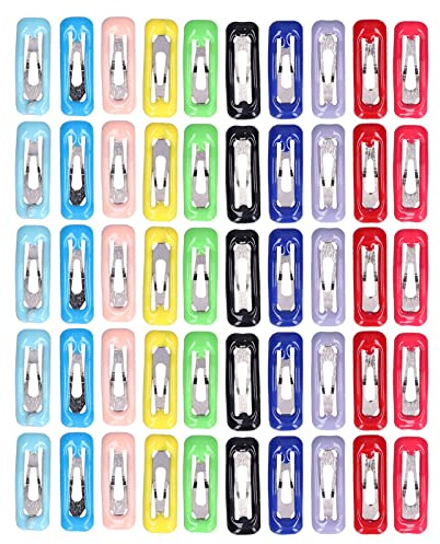 0.8in Colored Snap Grooming Hair Clips50Pcs Small Pet Hair Clips for Toddlers Girls, Small Breed Teacup Yorkie, Maltese, Bunny Little Pet Toys